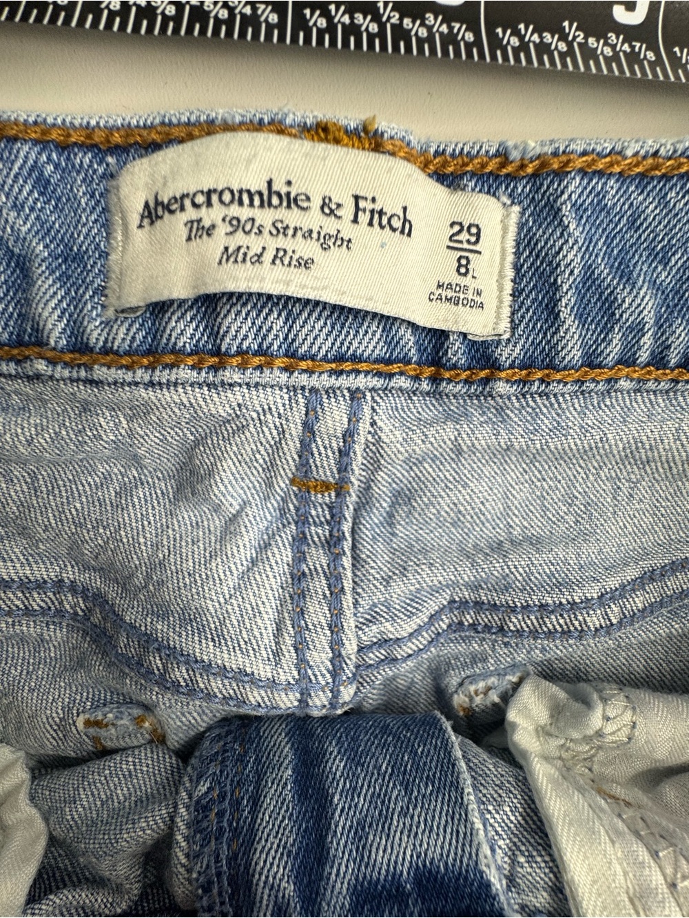 Abercrombie & Fitch ‘90s Straight Mid Rise Jeans Size 29/8L - Picture 5 of 12